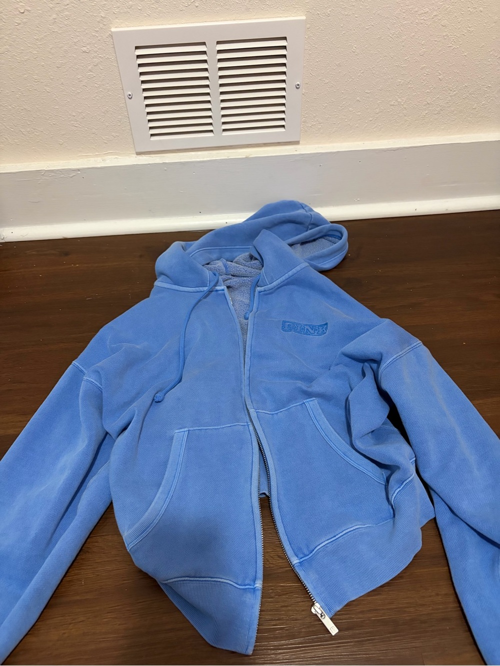 PINK Victoria's Secret Light Blue Zip-Up Hoodie